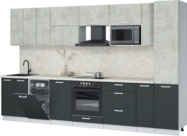 Кухонный гарнитур Интерлиния Мила Лайт 3.4-ПМ4  - фото