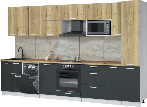 Кухонный гарнитур Интерлиния Мила Лайт 3.4-ПМ4  - фото