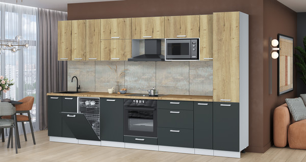 Кухонный гарнитур Интерлиния Мила Лайт 3.4-ПМ4 