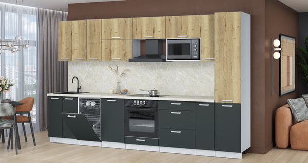 Кухонный гарнитур Интерлиния Мила Лайт 3.4-ПМ4 