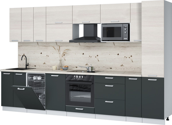 Кухонный гарнитур Интерлиния Мила Лайт 3.4-ПМ4  - фото