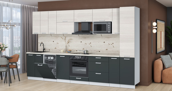 Кухонный гарнитур Интерлиния Мила Лайт 3.4-ПМ4 