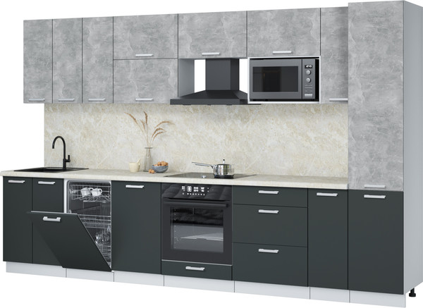 Кухонный гарнитур Интерлиния Мила Лайт 3.4-ПМ4  - фото