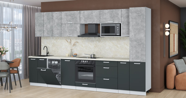 Кухонный гарнитур Интерлиния Мила Лайт 3.4-ПМ4 