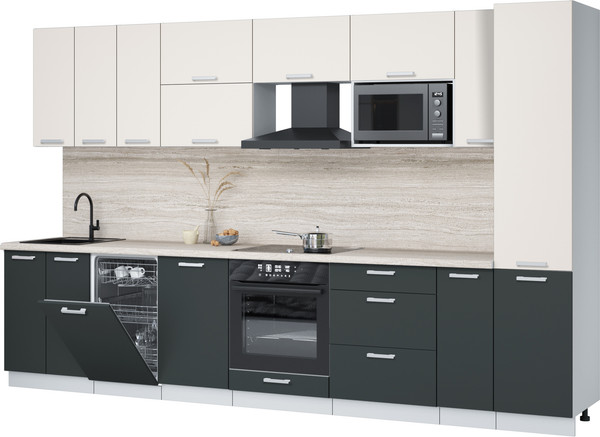 Кухонный гарнитур Интерлиния Мила Лайт 3.4-ПМ4  - фото