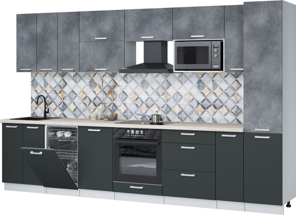 Кухонный гарнитур Интерлиния Мила Лайт 3.4-ПМ4  - фото