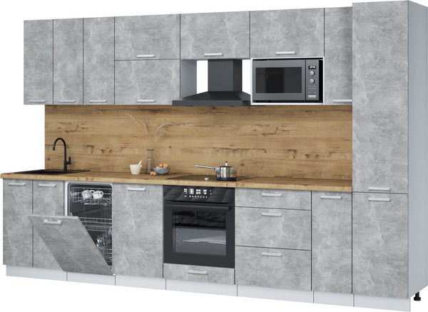 Кухонный гарнитур Интерлиния Мила Лайт 3.4-ПМ4  - фото