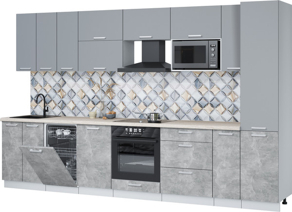 Кухонный гарнитур Интерлиния Мила Лайт 3.4-ПМ4  - фото