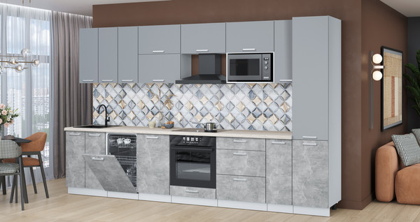 Кухонный гарнитур Интерлиния Мила Лайт 3.4-ПМ4 