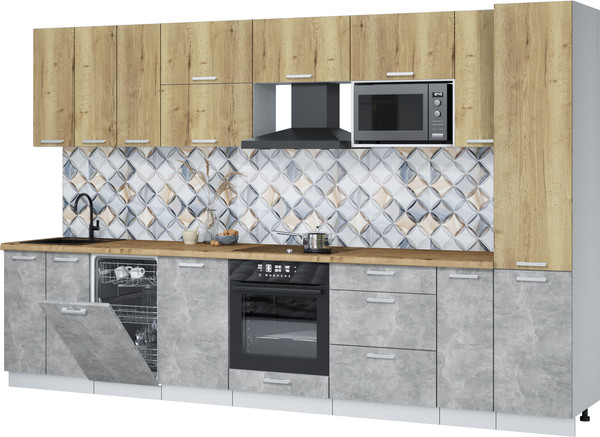 Кухонный гарнитур Интерлиния Мила Лайт 3.4-ПМ4  - фото