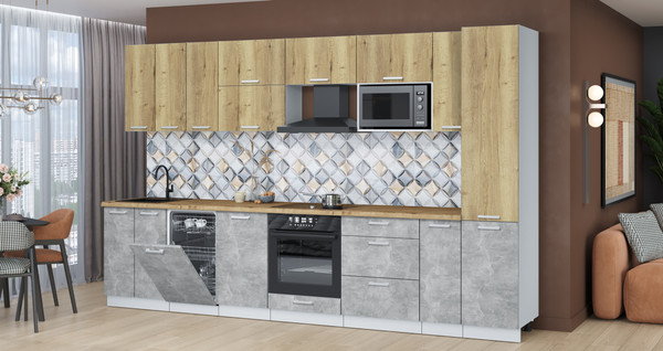 Кухонный гарнитур Интерлиния Мила Лайт 3.4-ПМ4 