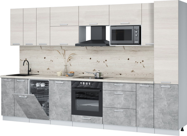 Кухонный гарнитур Интерлиния Мила Лайт 3.4-ПМ4  - фото