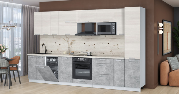 Кухонный гарнитур Интерлиния Мила Лайт 3.4-ПМ4 