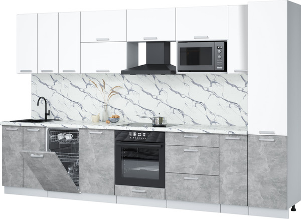 Кухонный гарнитур Интерлиния Мила Лайт 3.4-ПМ4  - фото