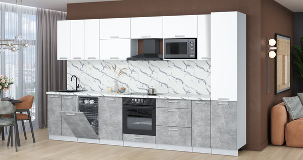 Кухонный гарнитур Интерлиния Мила Лайт 3.4-ПМ4 