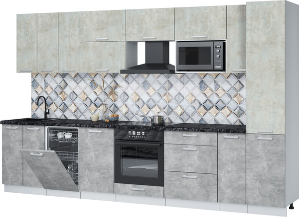 Кухонный гарнитур Интерлиния Мила Лайт 3.4-ПМ4  - фото