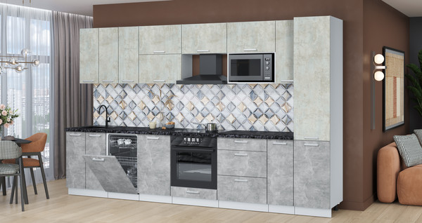 Кухонный гарнитур Интерлиния Мила Лайт 3.4-ПМ4 