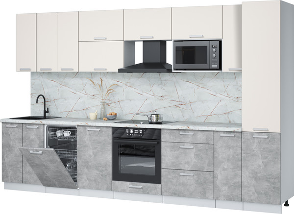 Кухонный гарнитур Интерлиния Мила Лайт 3.4-ПМ4  - фото