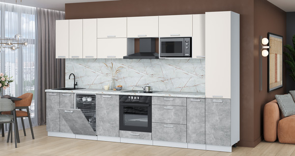 Кухонный гарнитур Интерлиния Мила Лайт 3.4-ПМ4 