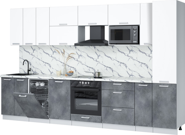 Кухонный гарнитур Интерлиния Мила Лайт 3.4-ПМ4  - фото