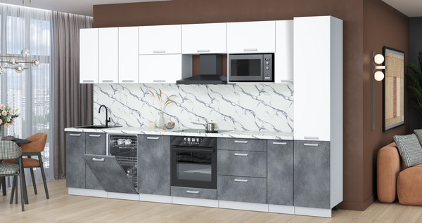 Кухонный гарнитур Интерлиния Мила Лайт 3.4-ПМ4 