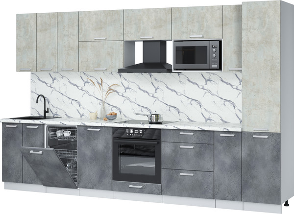 Кухонный гарнитур Интерлиния Мила Лайт 3.4-ПМ4  - фото