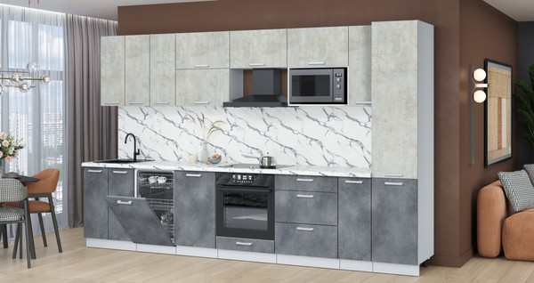 Кухонный гарнитур Интерлиния Мила Лайт 3.4-ПМ4 