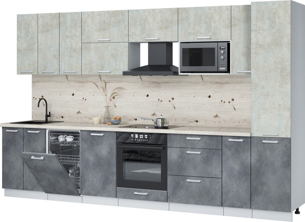 Кухонный гарнитур Интерлиния Мила Лайт 3.4-ПМ4  - фото