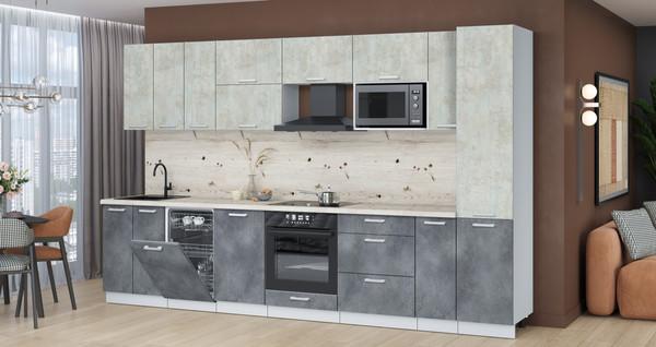 Кухонный гарнитур Интерлиния Мила Лайт 3.4-ПМ4 