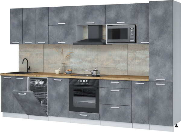 Кухонный гарнитур Интерлиния Мила Лайт 3.4-ПМ4  - фото