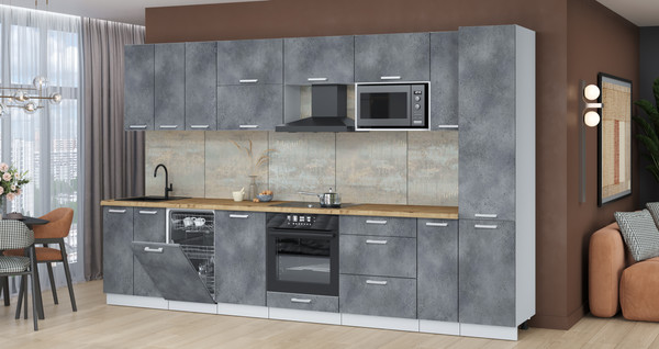 Кухонный гарнитур Интерлиния Мила Лайт 3.4-ПМ4 