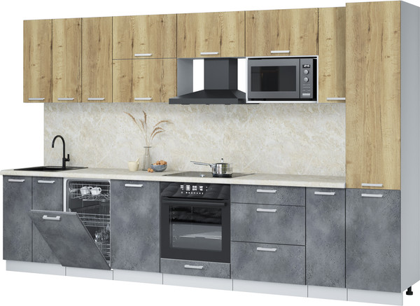 Кухонный гарнитур Интерлиния Мила Лайт 3.4-ПМ4  - фото