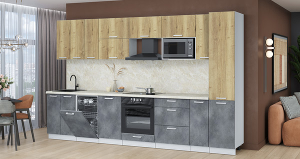 Кухонный гарнитур Интерлиния Мила Лайт 3.4-ПМ4 