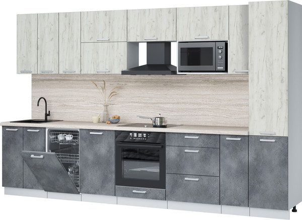 Кухонный гарнитур Интерлиния Мила Лайт 3.4-ПМ4  - фото