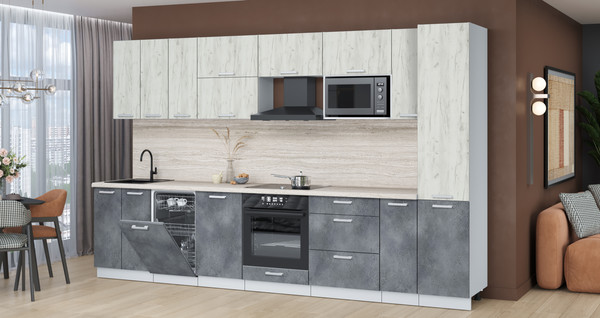 Кухонный гарнитур Интерлиния Мила Лайт 3.4-ПМ4 