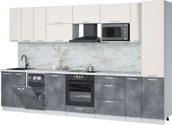 Кухонный гарнитур Интерлиния Мила Лайт 3.4-ПМ4 - фото