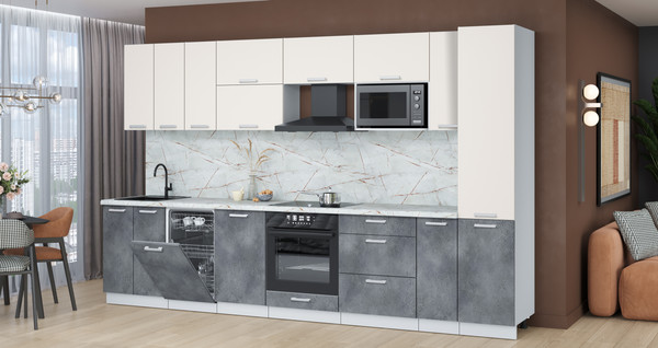 Кухонный гарнитур Интерлиния Мила Лайт 3.4-ПМ4