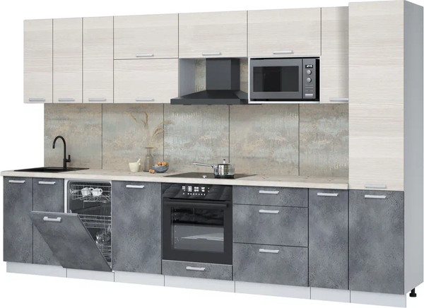 Кухонный гарнитур Интерлиния Мила Лайт 3.4-ПМ4  - фото