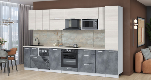 Кухонный гарнитур Интерлиния Мила Лайт 3.4-ПМ4 