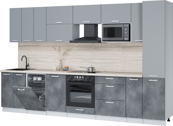 Кухонный гарнитур Интерлиния Мила Лайт 3.4-ПМ4  - фото