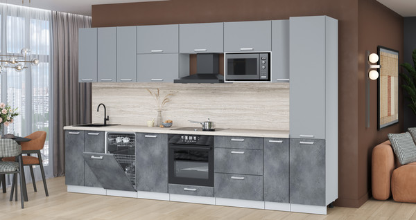 Кухонный гарнитур Интерлиния Мила Лайт 3.4-ПМ4 