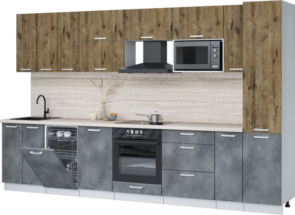 Кухонный гарнитур Интерлиния Мила Лайт 3.4-ПМ4  - фото