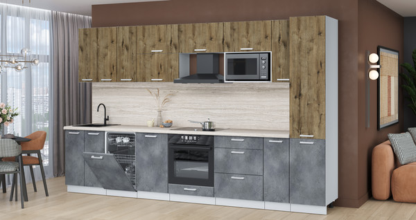 Кухонный гарнитур Интерлиния Мила Лайт 3.4-ПМ4 