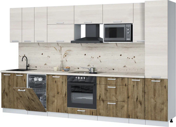 Кухонный гарнитур Интерлиния Мила Лайт 3.4-ПМ4 - фото