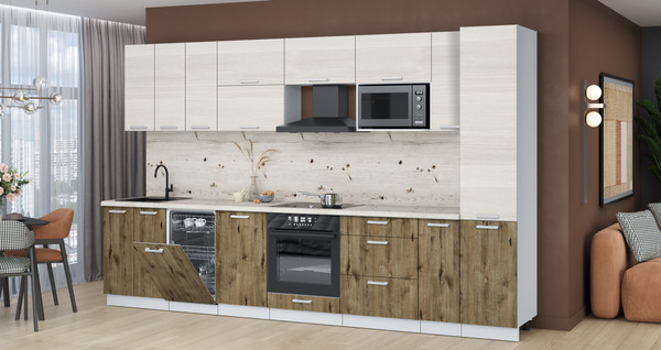 Кухонный гарнитур Интерлиния Мила Лайт 3.4-ПМ4