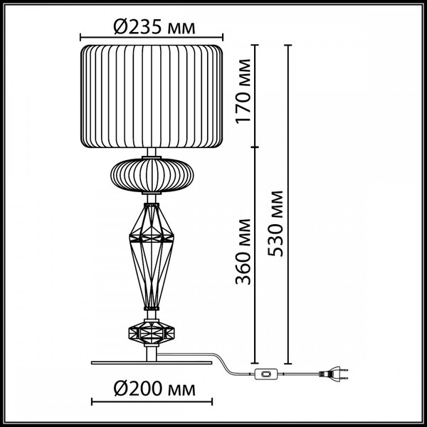 Прикроватная лампа Odeon Light Terra 5414/2T