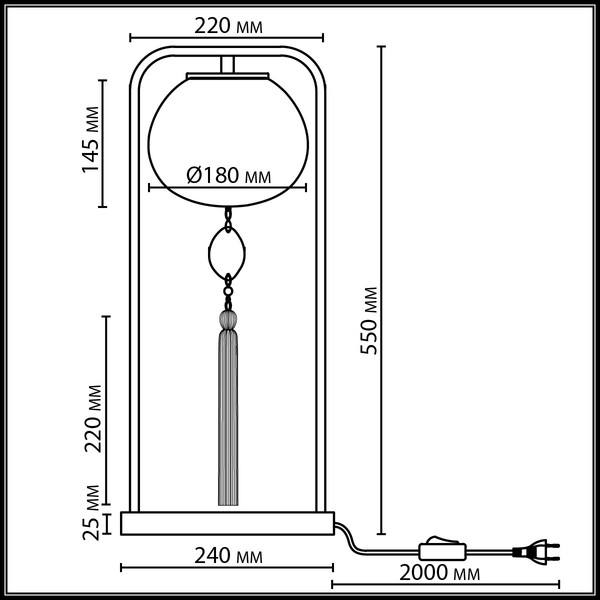 Прикроватная лампа Odeon Light Fiolent 5432/1T
