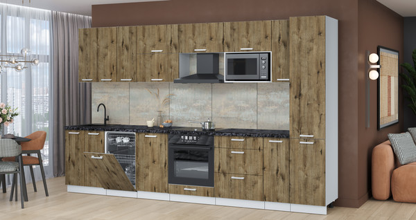 Кухонный гарнитур Интерлиния Мила Лайт 3.4-ПМ4  - фото