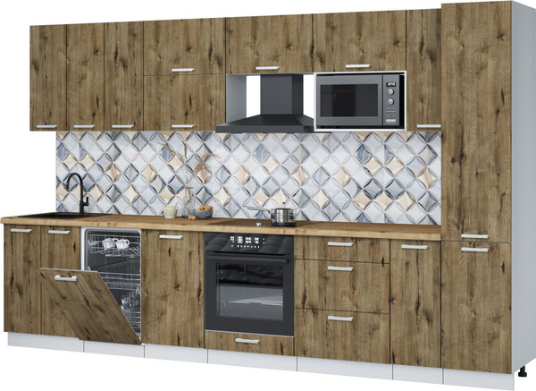 Кухонный гарнитур Интерлиния Мила Лайт 3.4-ПМ4 - фото