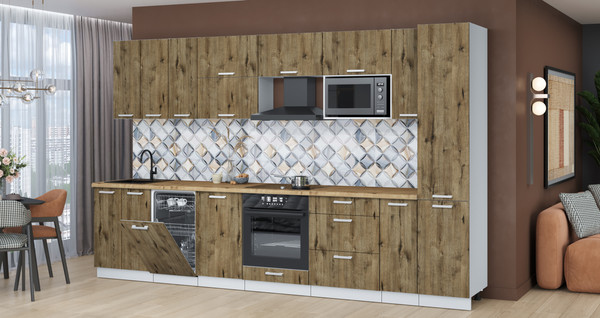 Кухонный гарнитур Интерлиния Мила Лайт 3.4-ПМ4